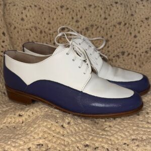 Classic White and Blue unisex Derby Oxford shoes! Like new!Avanteguard#preppy